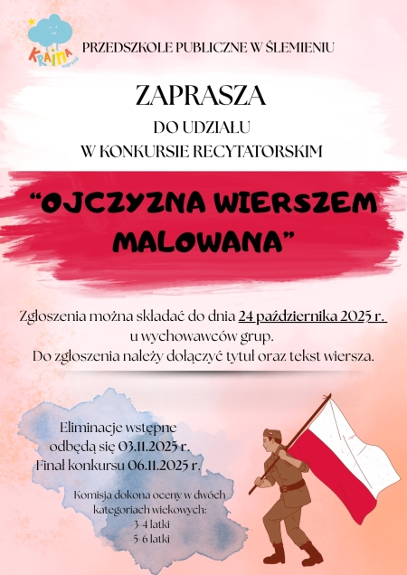 KONKURS RECYTATORSKI - ,,OJCZYZNA WIERSZEM MALOWANA''