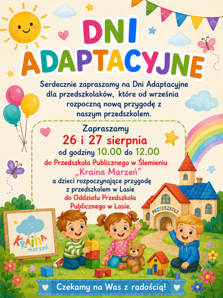 ZAPROSZENIE NA DNI ADAPTACYJNE