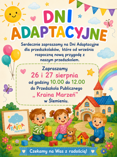 ZAPROSZENIE NA DNI ADAPTACYJNE