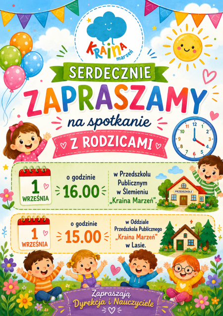 SPOTKANIE ORGANIZACYJNE Z RODZICAMI NA ROZPOCZECIE ROKU SZKOLNEGO 2026/2027